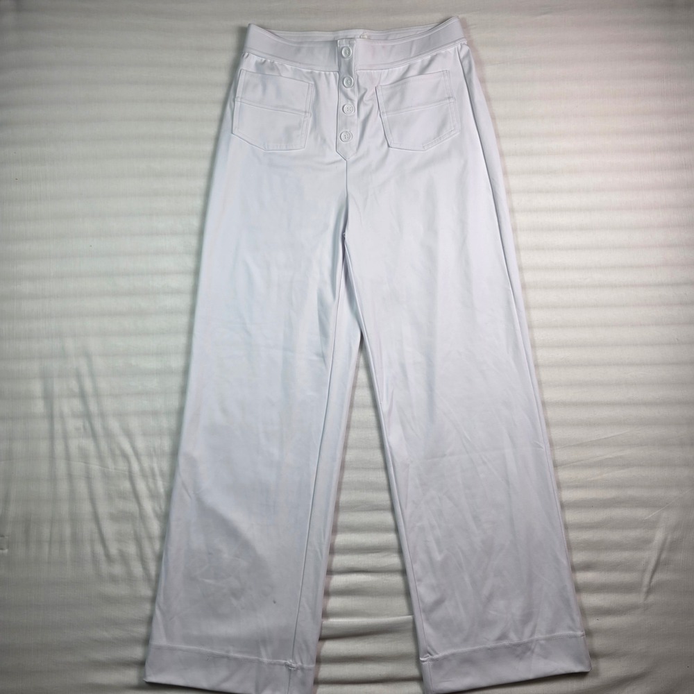 Halara Wide Leg High Waisted Button Front Trousers Summer Pants Women Medium Reg